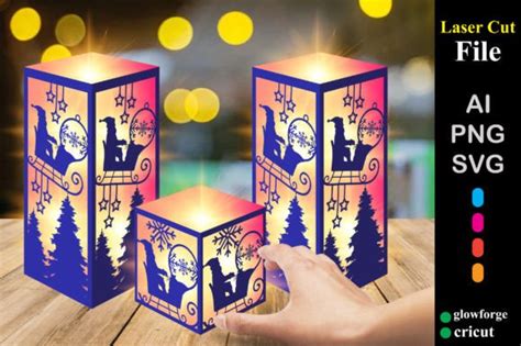 Christmas Santa Paper Cut Lantern Svg Graphic By Svg Hub Creative Fabrica