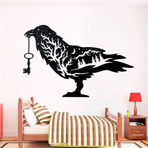 Sticker mural Corbeau avec clé WebStickersMuraux