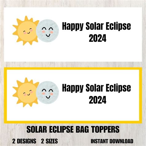 Eclipse Party Supplies Bag Topper Eclipse Treat Bag Topper Eclipse