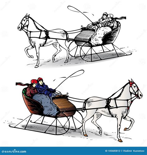 Horse And Sleigh Stock Photo | CartoonDealer.com #123893334