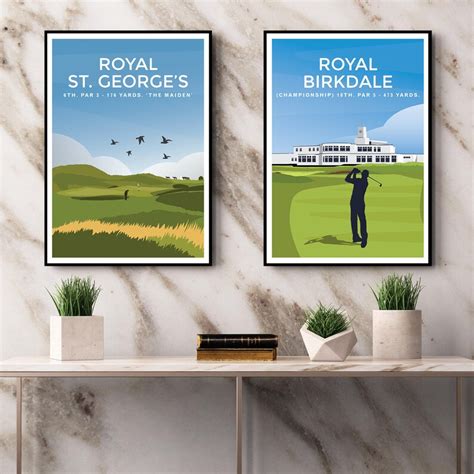 royal birkdale golf club  hole travel poster england etsy uk