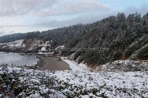 Snow On Crescent Beach - Cannon Beach Photo