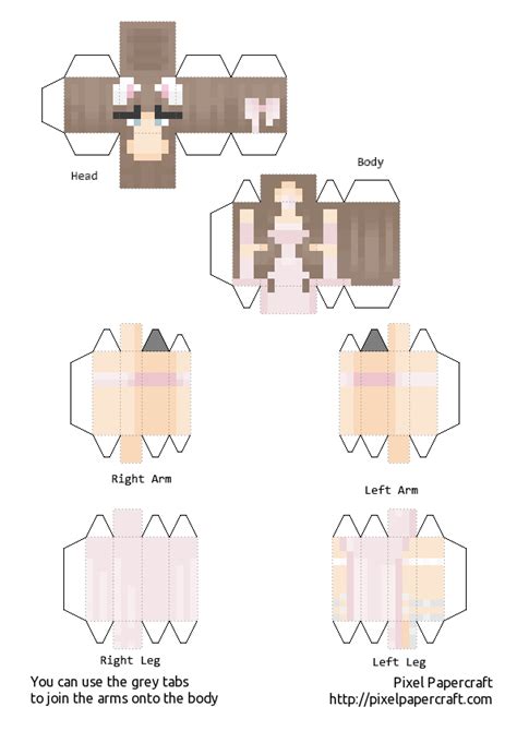 Minecraft Papercraft Girl Skin Templates