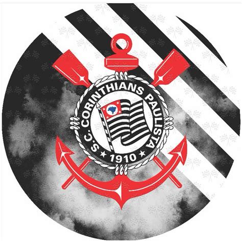 Painel De Festa Do Corinthians Redondo Sublimado No Tecido