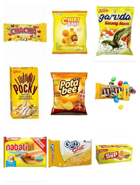 Snack Warna Kuning Pola Kotak Makanan Mainan Ide Makanan