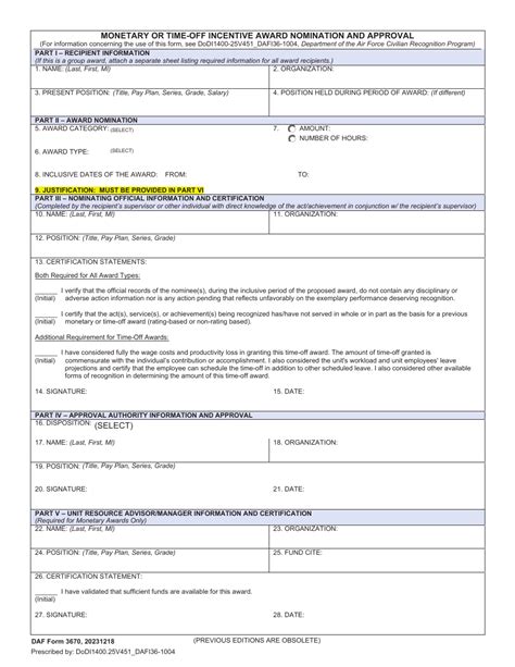 Daf Form 3670 Fill Out Sign Online And Download Fillable Pdf