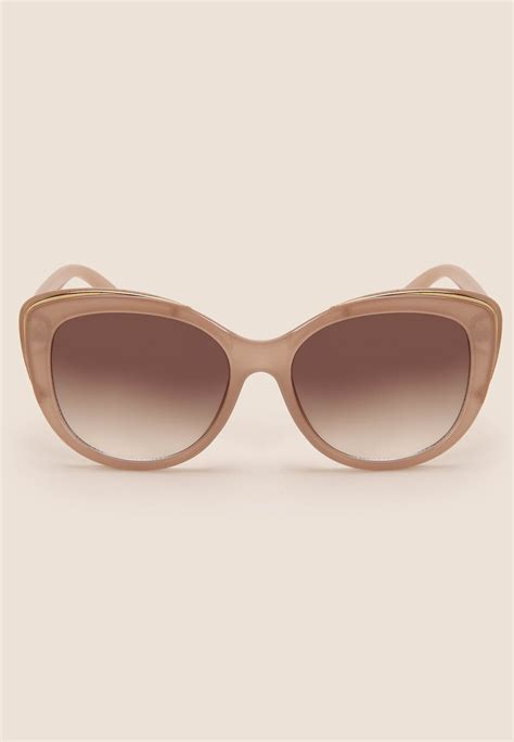 Womens Taupe Cats Eye Sunglasses Peacocks