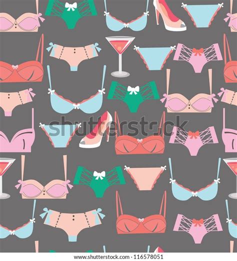 Lingerie Seamless Pattern Vector Illustration Stock Vector Royalty