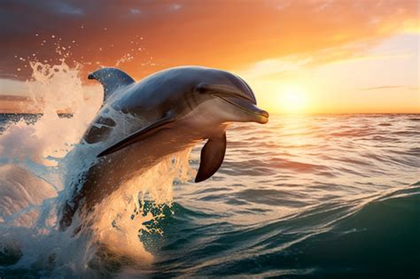 Premium Ai Image A Dolphin Jumps Out Of The Water A Dolphin Swims In