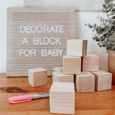 Baby Shower Block Activity Wooden Baby Blocks Baby Shower Games DIY