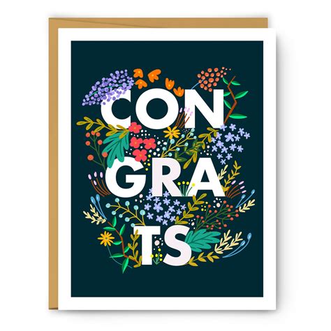 Congrats Floral Card – Typo Market