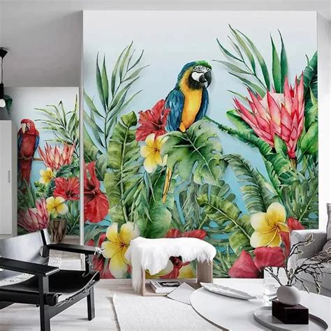 Custom Mural Tropical Plant Flower - Wallpaper Canada