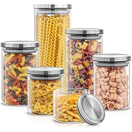 Amazon Joyjolt Kitchen Canister Set Glass Jars With Lids