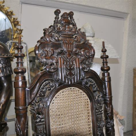 Lord Raffles Gothic Arm Chairs Throne Chair Hand Carved Elephant Arms