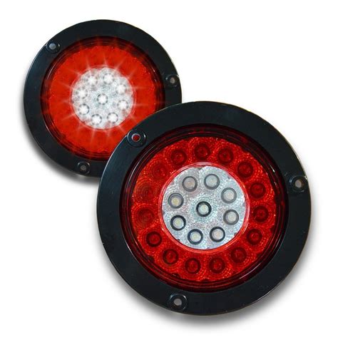 Plaf N Led Redondo Rojo Blanco Cuarto Stop Tr Iler Cami N Mercadolibre