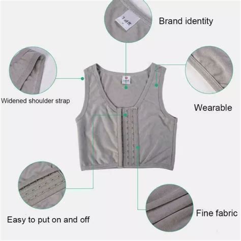 Lesbian Zip Breast Chest Binder Tomboy Ftm Bandage Crop S Xl B C