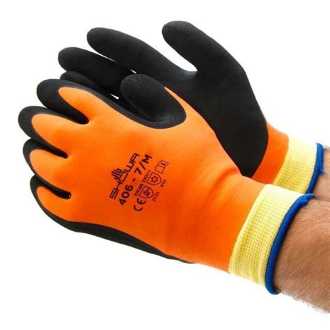 Showa Atlas 406 Insulated Foam Latex Orange Gloves Ebay