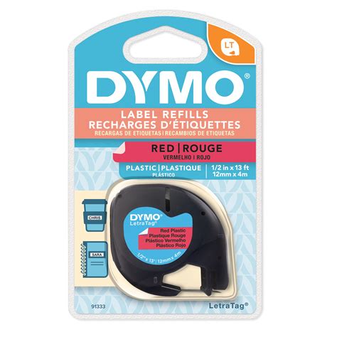 Dymo Letratag Label Maker Tape Black Print On Red Tape W X L