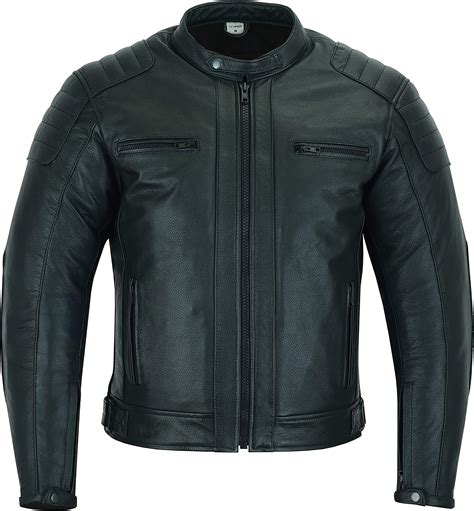 Texpeed Motorrad Lederjacke Herren Mit Protektoren Schwarz Winter