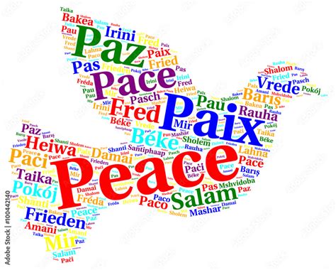 Peace Word Cloud In Different Languages Stock Illustration Adobe Stock