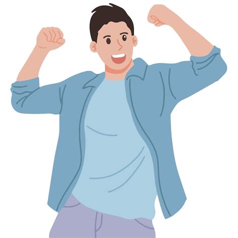 Premium Vector Portrait A Man Very Excited Illustration