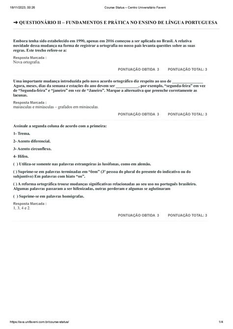 Question Rio Ii Fundamentos E Pr Tica No Ensino De L Ngua Portuguesa