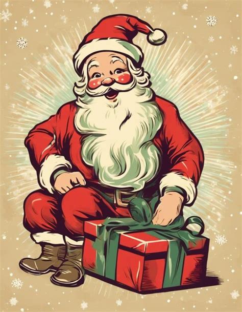 Premium Photo | Retro Cheerful Santa Santa Christmas Vintage