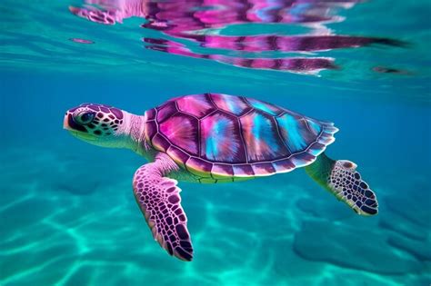 Premium Photo Hawaiian Green Sea Turtle Chelonia Mydas Swimming