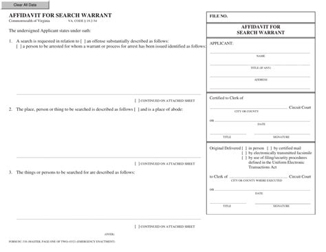 Search Warrant Templates Pdf Download Fill And Print For Free Templateroller