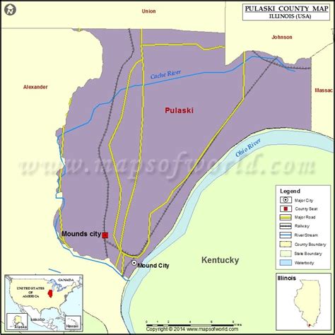 Pulaski County Map Illinois