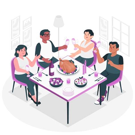 Free Vector | Dinner party concept illustration