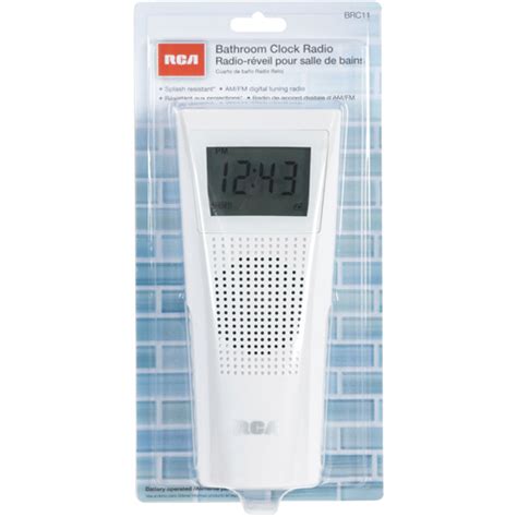 RCA BRC11 Splash Resistant Bathroom Clock Radio, Splash-Resistant, AM ...