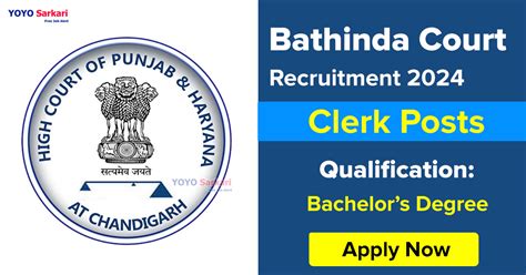 Bathinda Court Recruitment 2024 Offline Application For 16 Clerks