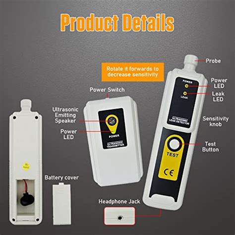 Ultrasonic Leak Detector With Earphone Transmitter Khz Khz Air