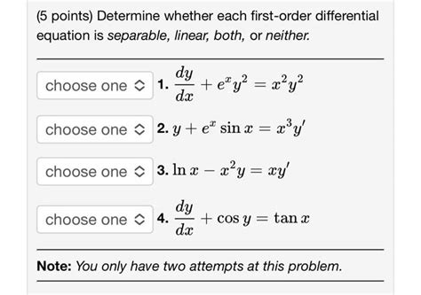 Solved Points Determine Whether Each First Order Chegg