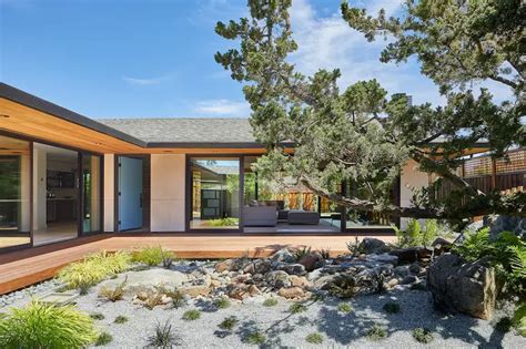 A Japanese Zen Garden Is The Stunning Centerpiece Of This Midcentury