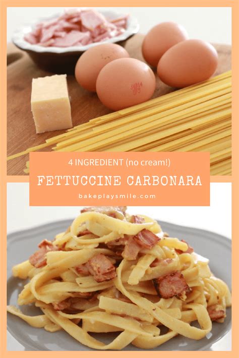 4 Ingredient Fettuccine Carbonara Bake Play Smile Recipe