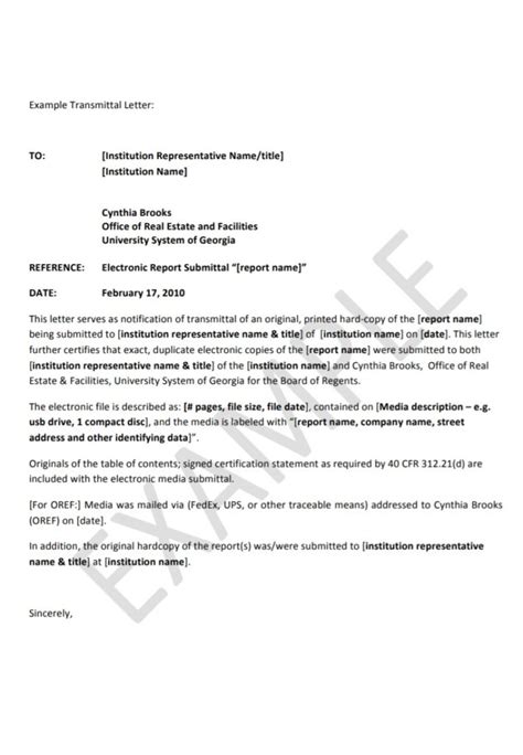 Letter Of Transmittal Template Free Word Templates