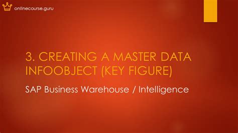 Creating A Master Data Infoobject Key Figure In Sap Business