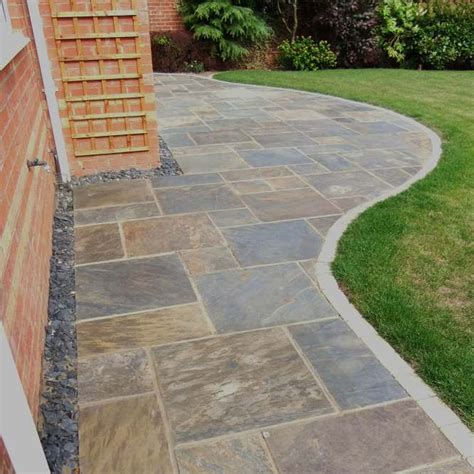 Rustic Brown Natural Slate Paving Kit Departments Diy At B Q