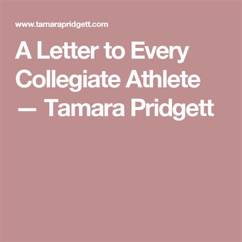 A Letter To Every Collegiate Athlete Lettering Collegiate Athlete