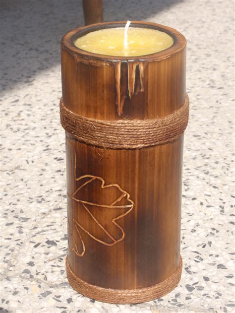 Handmade Designer Bamboo Lamps And Accessories For Interior Decoration Bamboo Candle C0003