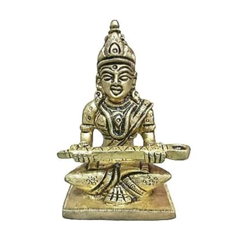 Brass Annapoorani Idol / Annapooraneshwari / Annapoorani Statue for Pooja Room - Online Iyer