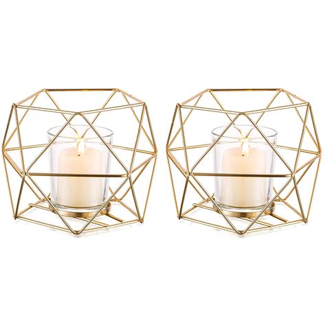 Sziqiqi Geometric Candle Holder For Tealight Votive Candles With