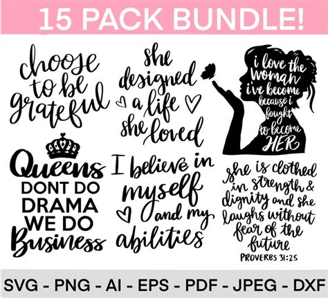 Women Empowerment Bundle Svg Motivational Svg Positive Etsy