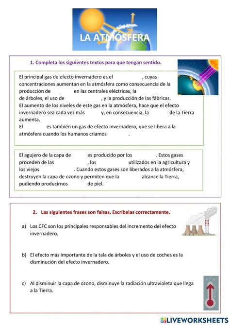 Ficha Atmósfera 691499 Iriodia Live Worksheets