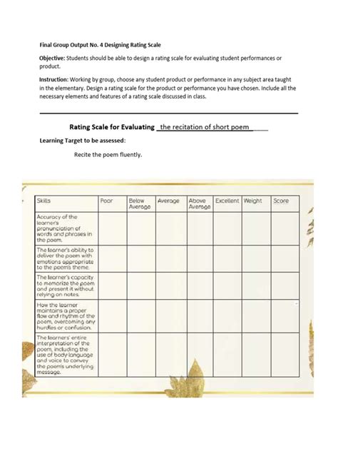 Rating Scale | PDF