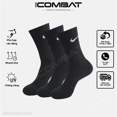 Combo tất vớ dệt kim Nike Everyday cổ cao unisex thể thao bóng đá