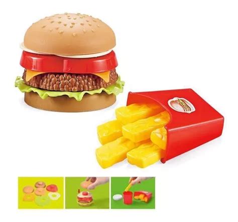 Set Comida Rápida Hamburguesas Y Para Fritas Juguete Juego