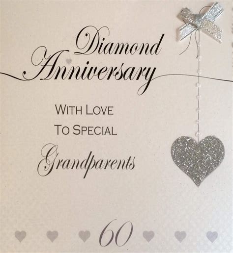 Diamond Anniversary Card To Special Grandparents Hand Finished